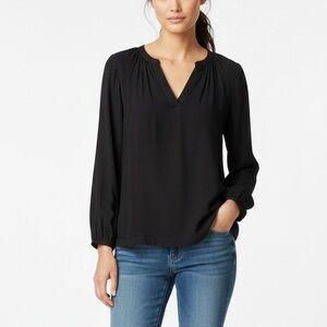 Old Navy Black Women's Flowy Peasant Blouse size large boho vibe coastal cowgirl